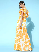 SASSAFRAS - Mustard Floral Frill Sleeve Maxi